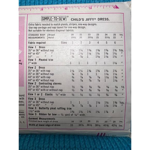 Simplicity 7919 Sewing pattern Girls A line dress 1960s size 5 - Picture 5 of 5